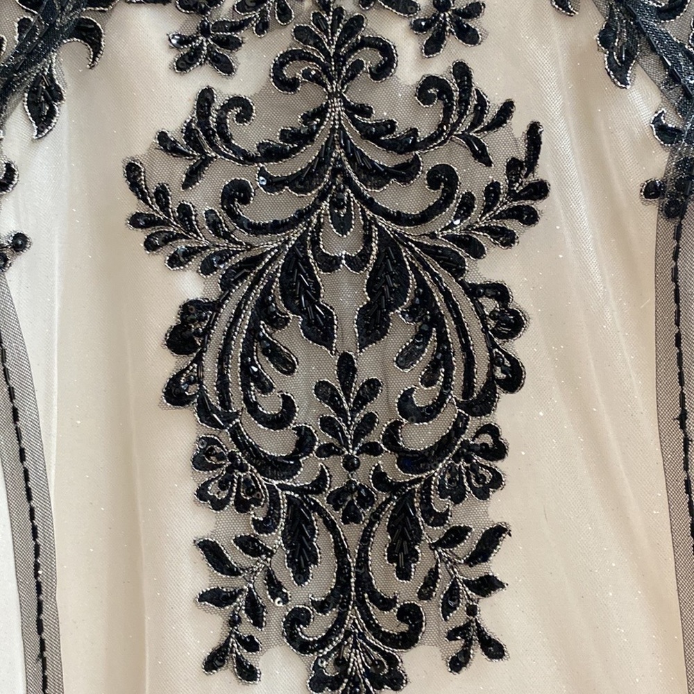 Sottero and Midgley White Ballgown with Black Lace Appliqué - Picture 5 of 10